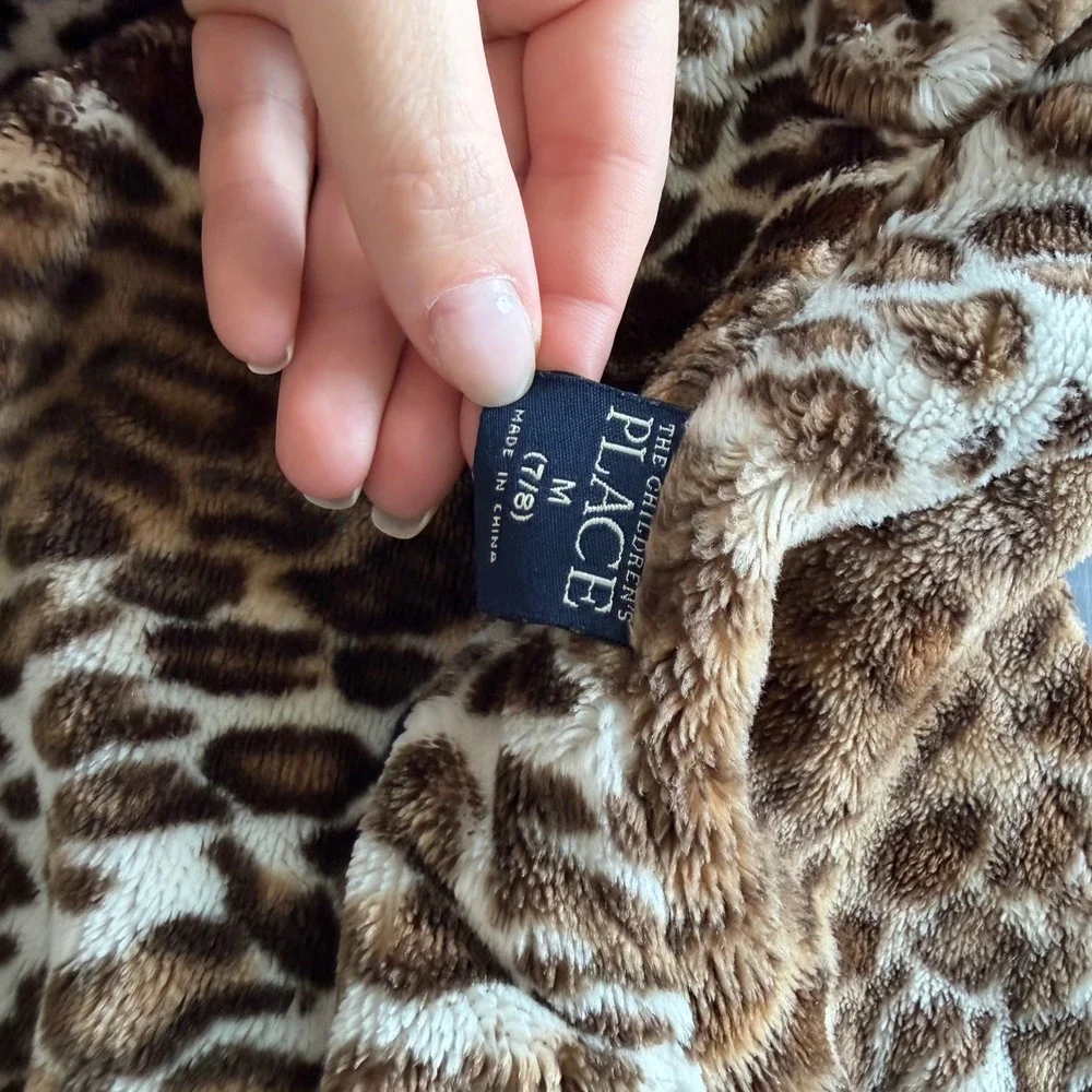 Vintage‎ Y2K Children's Place Leopard Print Faux Fur Lined Jacket